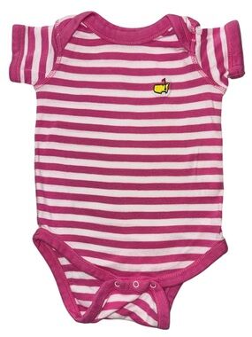 Masters golf Pink Striped Baby One-Piece Bodysuit